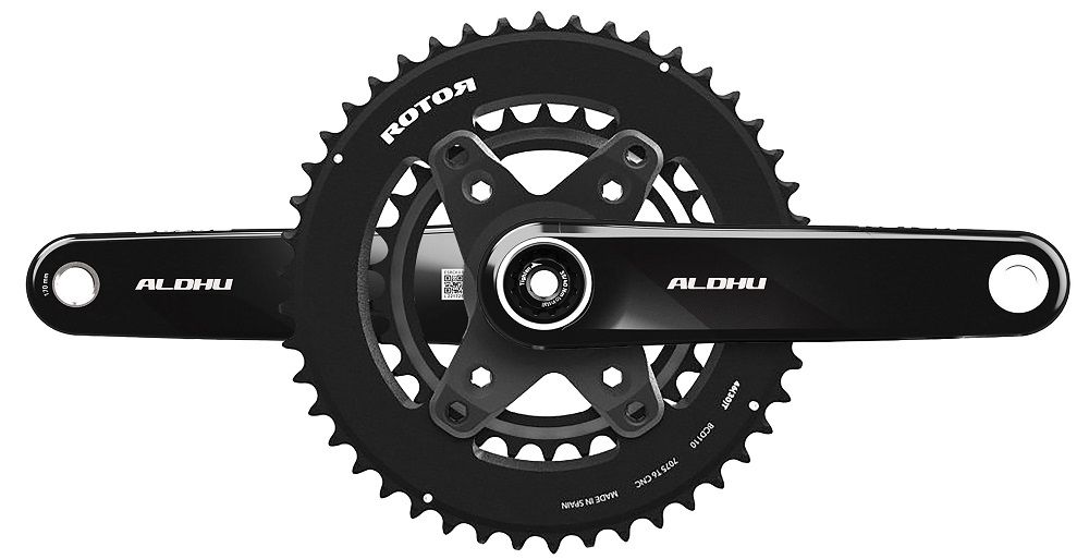 ROTOR ALDHU CARBON Shimano GRX Compatible Crankset (2X Double Ring